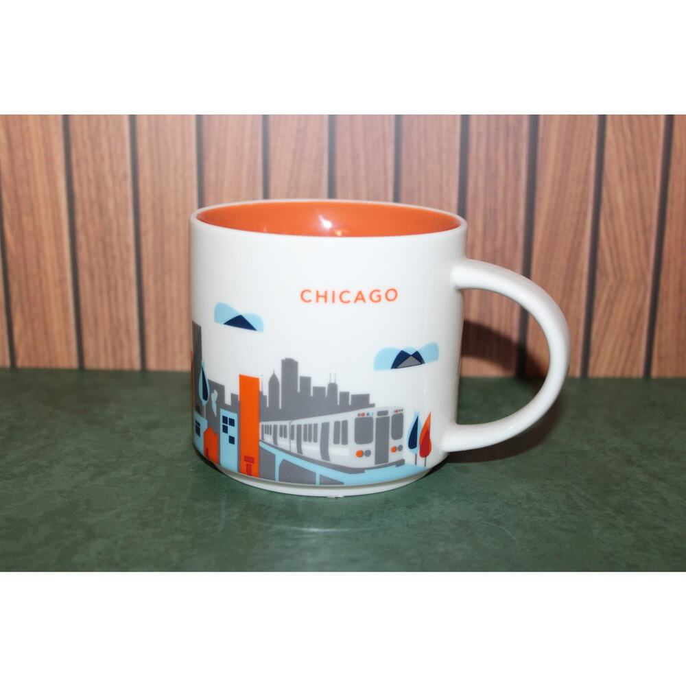 Starbucks Chicago You Are Here Collection 14oz Ceramic Coffee Mug Cup NWT
